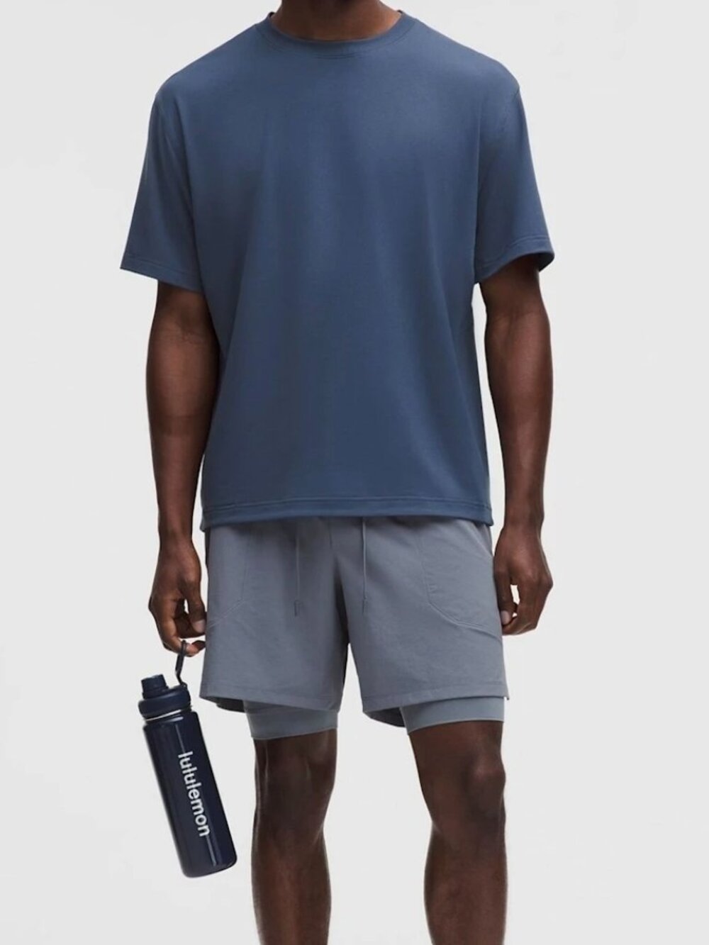 Lululemon EasySet Training Short-Sleeve Shirt - Blue Twill - Size M - LM3FKLS